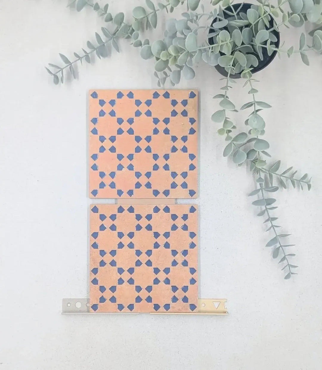marrakesh square decor dark amp amp blue matt 15cm x 15cm baked tiles