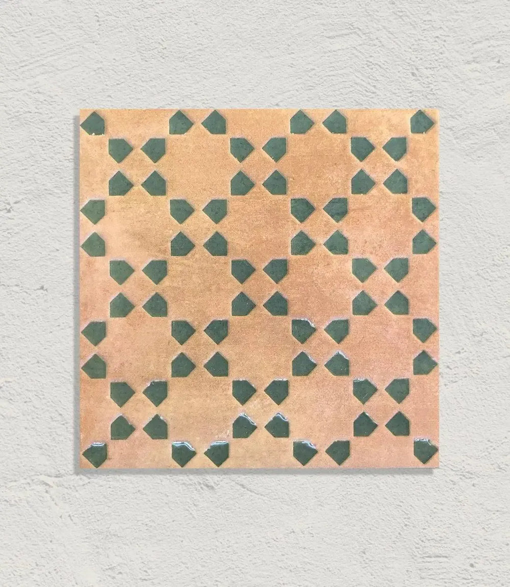 Marrakesh Square Decor Dark & Green Matt 15cm x 15cm - Out