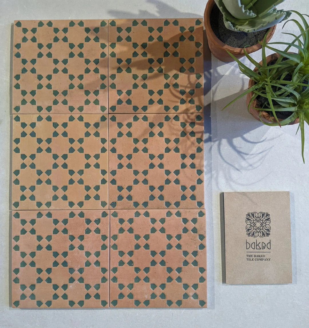 Marrakesh Square Decor Dark & Green Matt 15cm x 15cm - Out