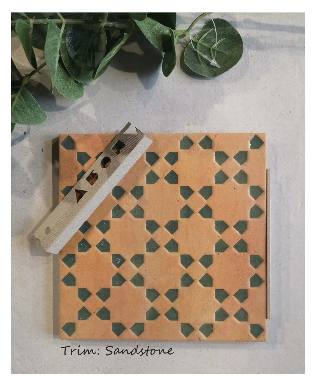 Marrakesh Square Decor Dark & Green Matt 15cm x 15cm