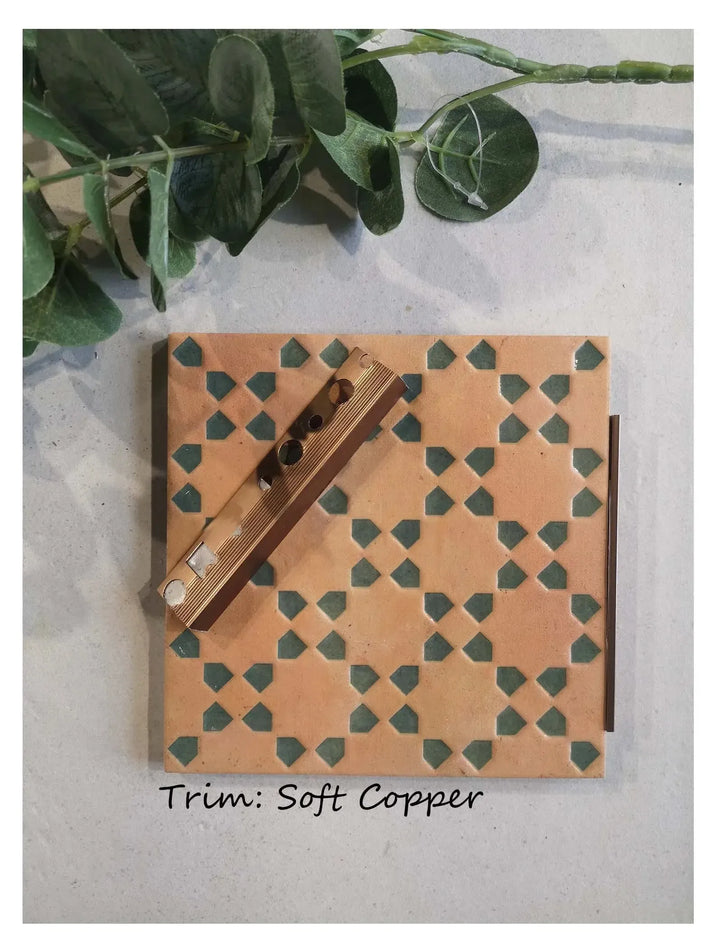 Marrakesh Square Decor Dark & Green Matt 15cm x 15cm