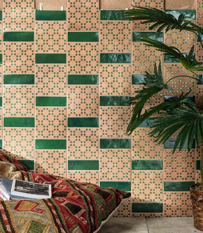 marrakesh square decor dark amp amp green matt 15cm x 15cm