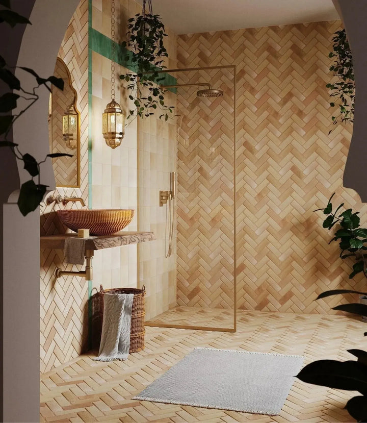 Marrakesh Terracotta Brick Light Matt 5cm x 15cm - Out