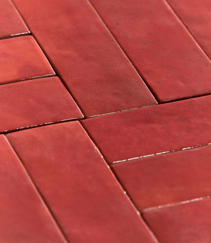 Marrakesh Brick Clay Red Gloss 5cm x 15cm