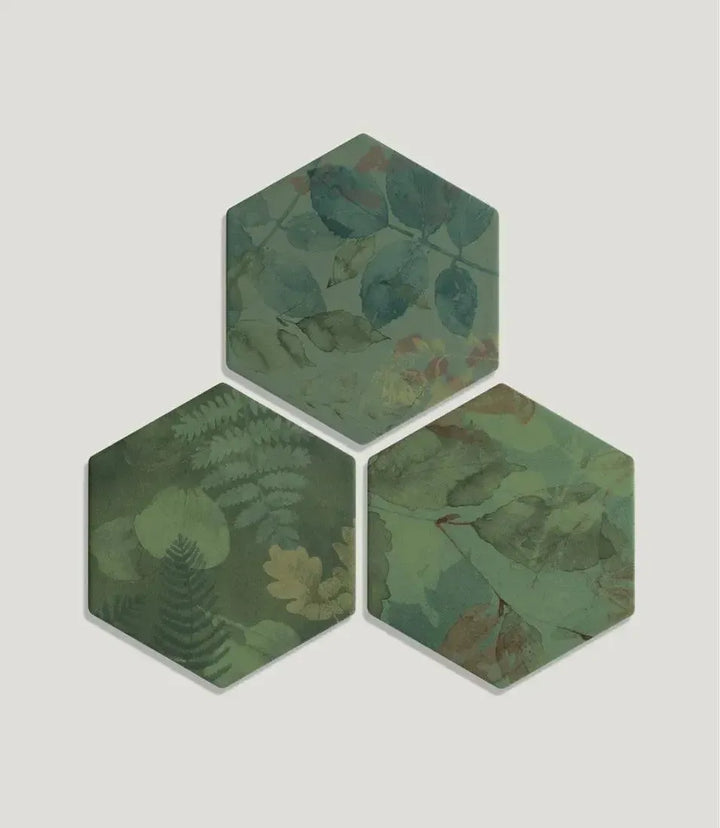 curated-shadow-white-hexagon-24-5cm-x-21-5cm | Curated Monet 24cm X 21cm by Baked Tiles featured in a luxury bathroom