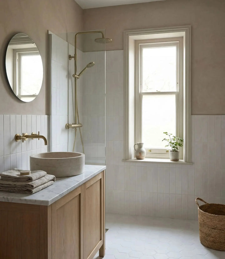 muted brick latte 28cm x 7cm floor tile