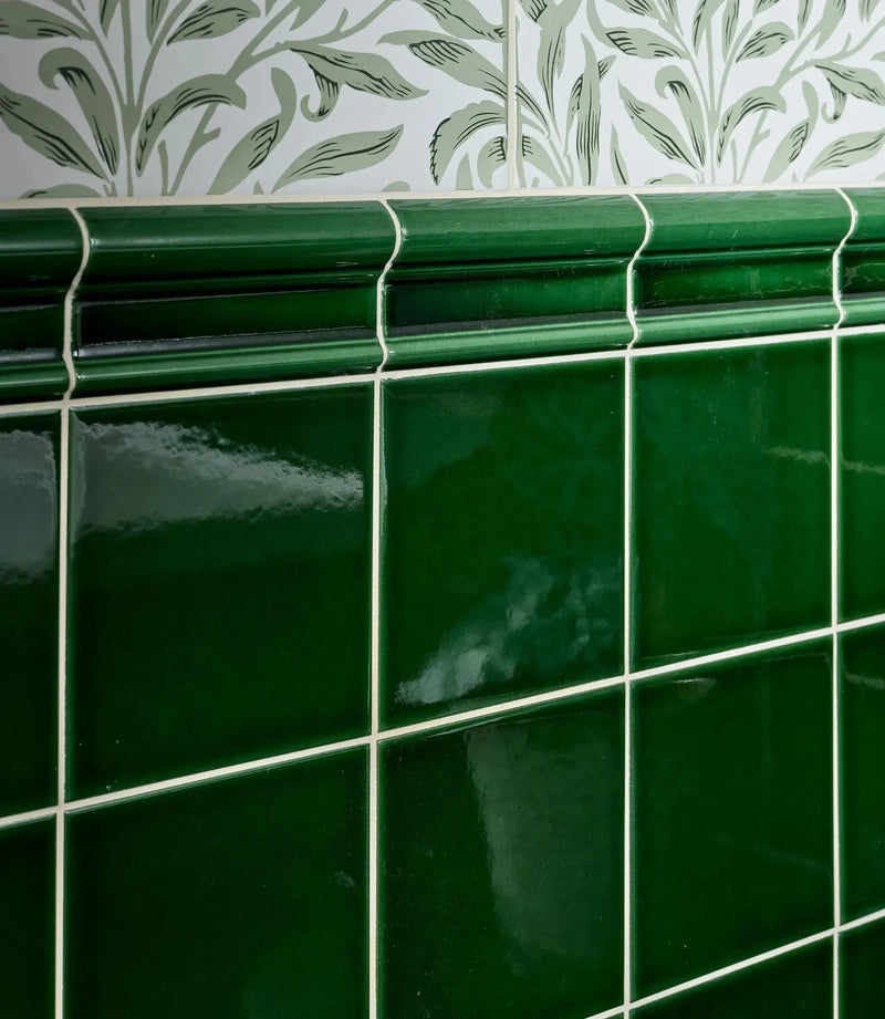 osbourne house crackle dado olive green 7 5cm x 15cm wall tile
