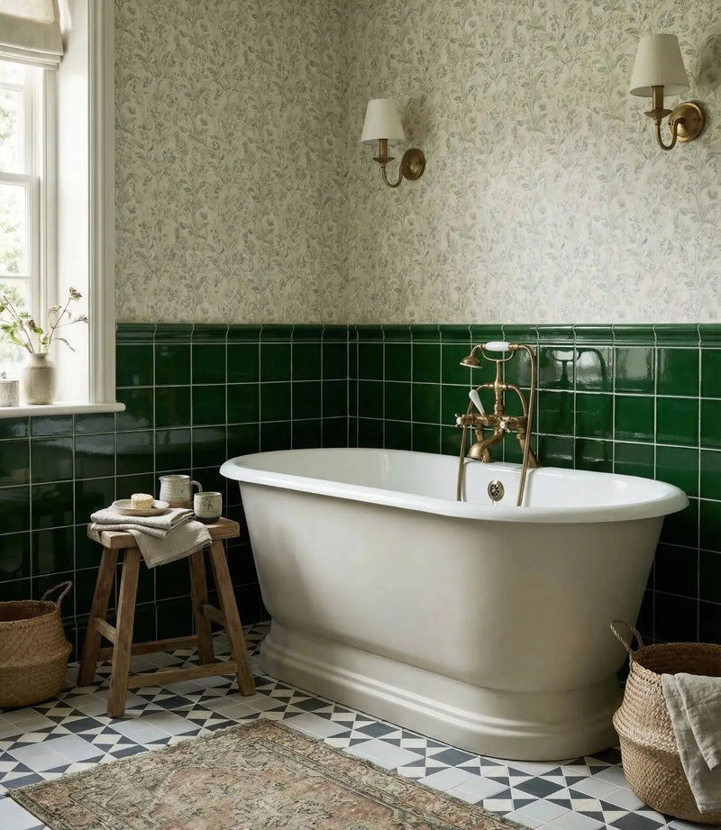 osbourne house crackle square olive green 15cm x 15cm wall tiles