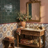 Little-Bricks-Gloss-Green-5cm-x-15cm, Delicato-Margarita-20cm-x-20cm | wall tiles & trims