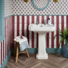 little-italy-white, little-italy-rose | Curated Paintable Skirting by Baked Tiles featured in a luxury bathroom
