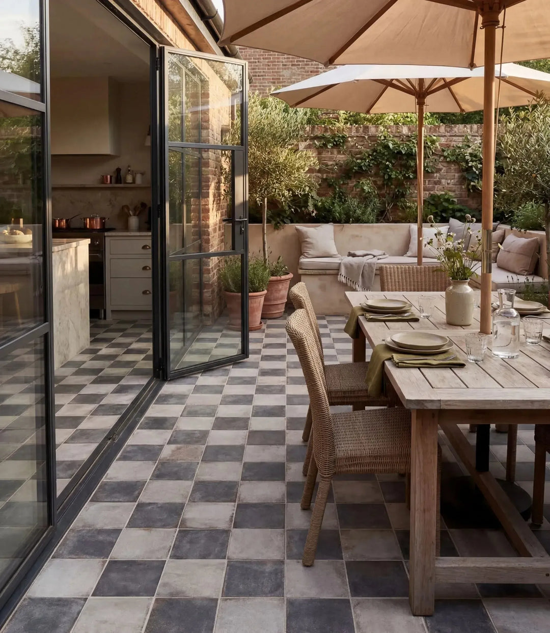 parterre square black 22 5cm x 22 5cm floor tiles