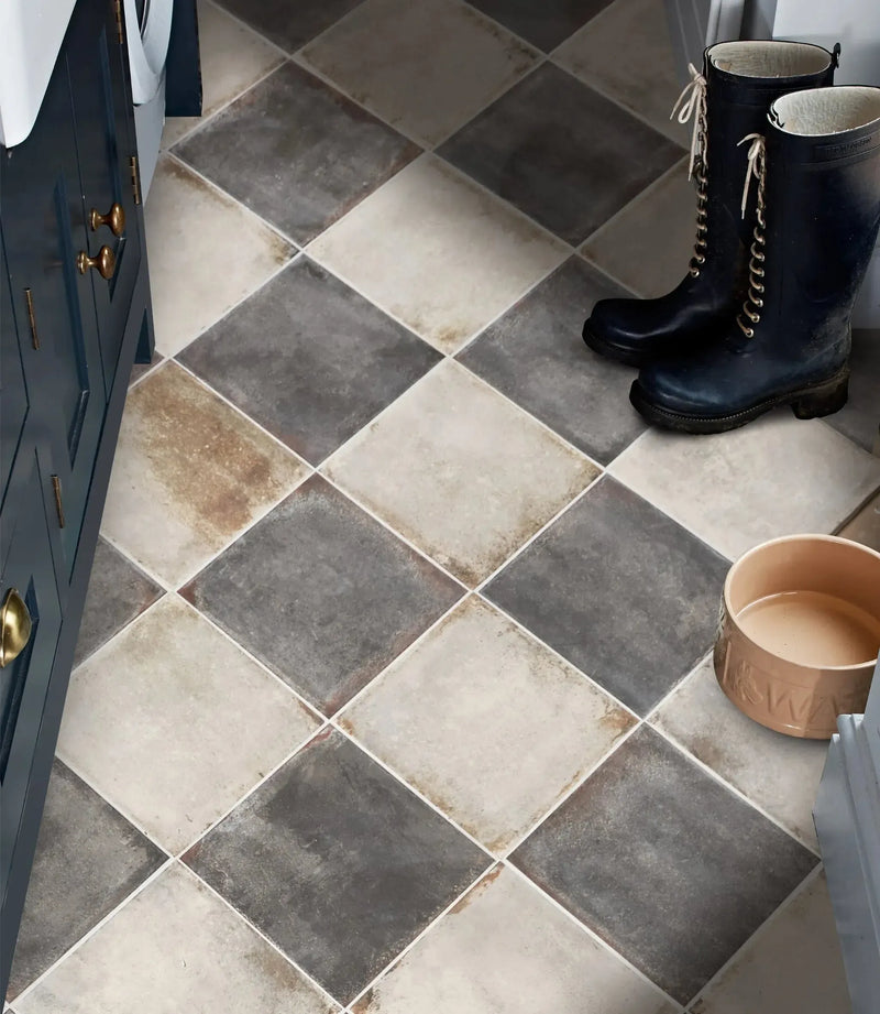 curated parterre square white 22 5cm x 22 5cm curated parterre square black 22 5cm x 22 5cm curated parterre square white 22cm x 22cm by baked tiles featured in a beautiful interior