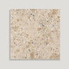 curated-candy-stripe-sage-20-x-20cm | Curated Pastello Terrazzo Camel by Baked Tiles featured in a luxury bathroom
