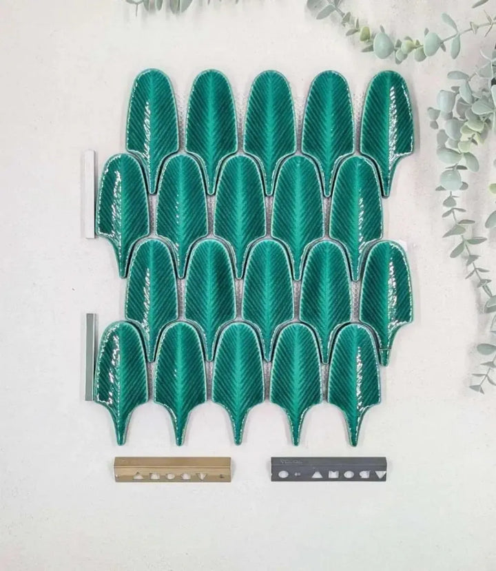 plume emerald crackle 30 5cm x 30cm baked tiles