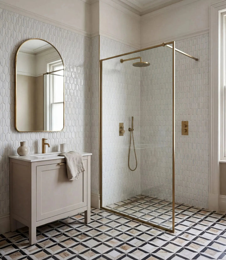 plume white 30 5cm x 30cm floor tile