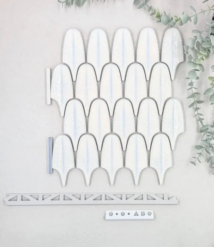 10mm-whisper-grey-square-edge-trim-2-5m-length, 10mm-white-square-edge-trim-2-5m-length, kerakoll-fugabella-color-grout-13-quartz-blue-3kg, kerakoll-fugabella-color-grout-01-white-3kg | Baked Tiles