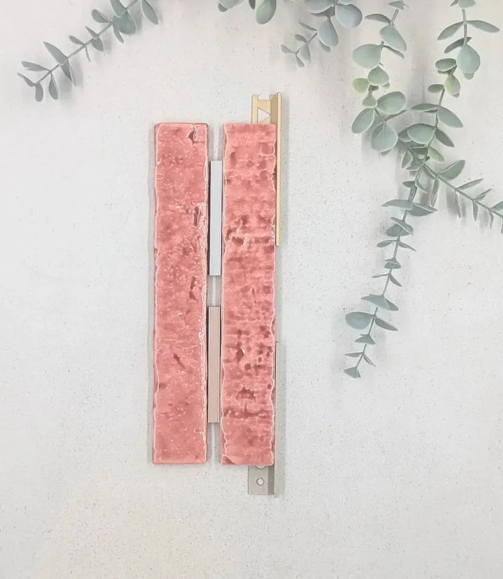 kerakoll-fugabella-color-grout-05-shadow-3kg, kerakoll-fugabella-color-grout-39-blush-beige-3kg, 12mm-l-shape-sandstone-tile-trim-2-5m-length, 12mm-l-shape-aluminium-matt-brass-tile-trim-2-5m-length | Baked Tiles