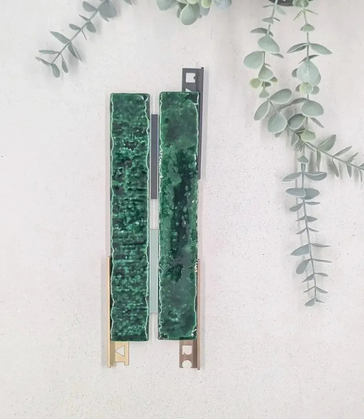 kerakoll-fugabella-color-grout-19-olive-3kg, kerakoll-fugabella-color-grout-11-anthracite-3kg, 12mm-l-shape-soft-copper-tile-trim-2-5m-length, 12mm-l-shape-matt-grey-tile-trim-2-5m-length, 12mm-l-shape-aluminium-matt-brass-tile-trim-2-5m-length | Baked Tiles