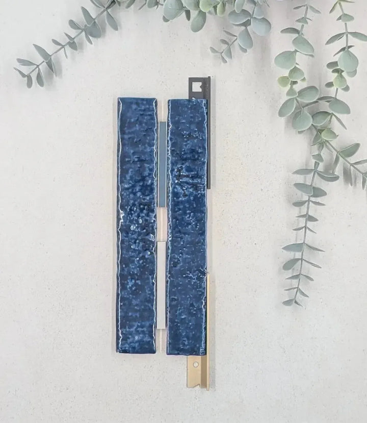 kerakoll-fugabella-color-grout-05-shadow-3kg, kerakoll-fugabella-color-grout-16-velvet-blue-3kg, 12mm-l-shape-matt-grey-tile-trim-2-5m-length, 12mm-l-shape-aluminium-matt-brass-tile-trim-2-5m-length | Baked Tiles