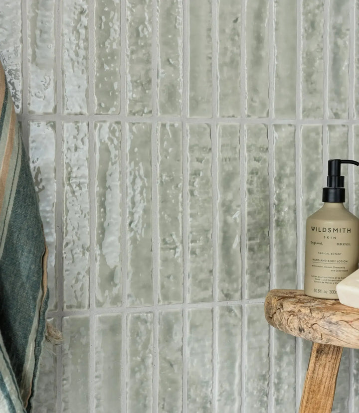 rapture gloss olive 3 8cm x 23 5cm baked tiles