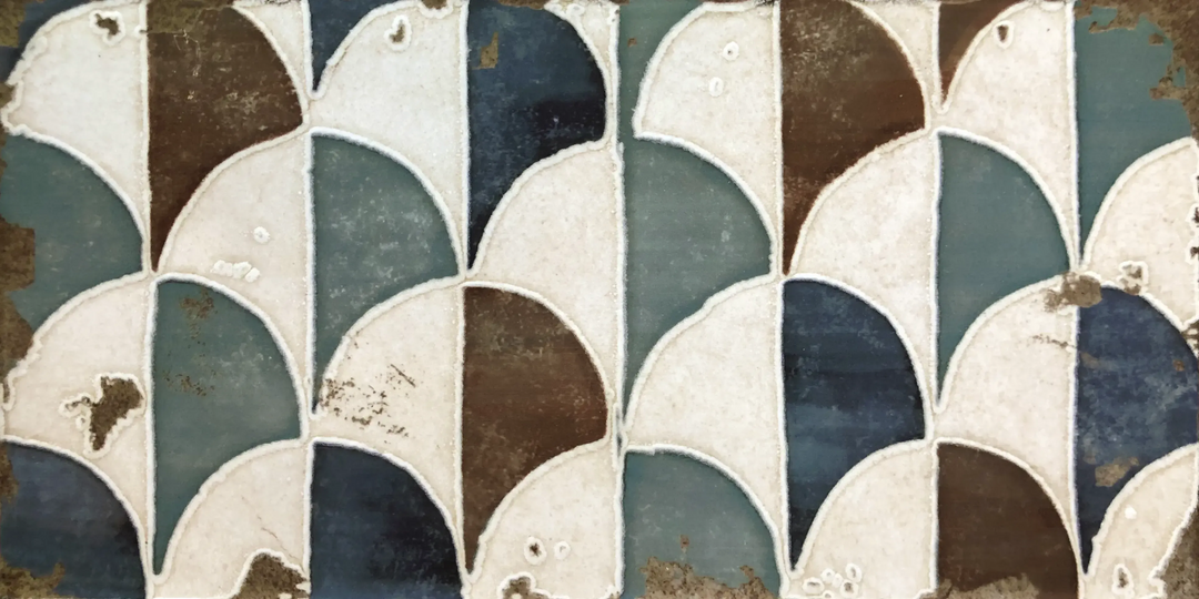 Reminiscent Fan Pattern Tile | Baked Tiles