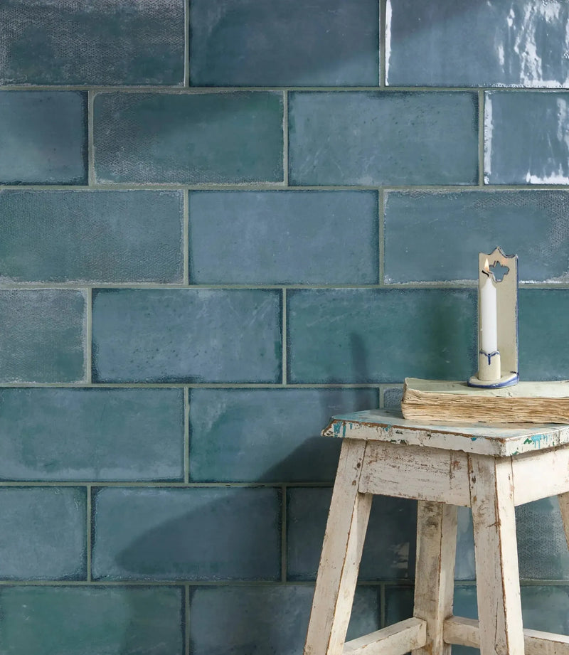 reminiscent 15 cm x 30 cm sea green