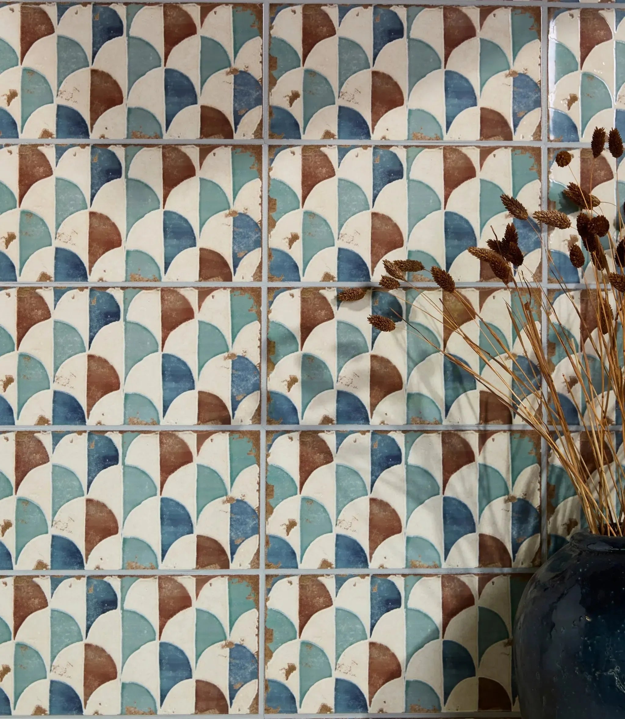Reminiscent Fan Pattern Tile | Baked Tiles