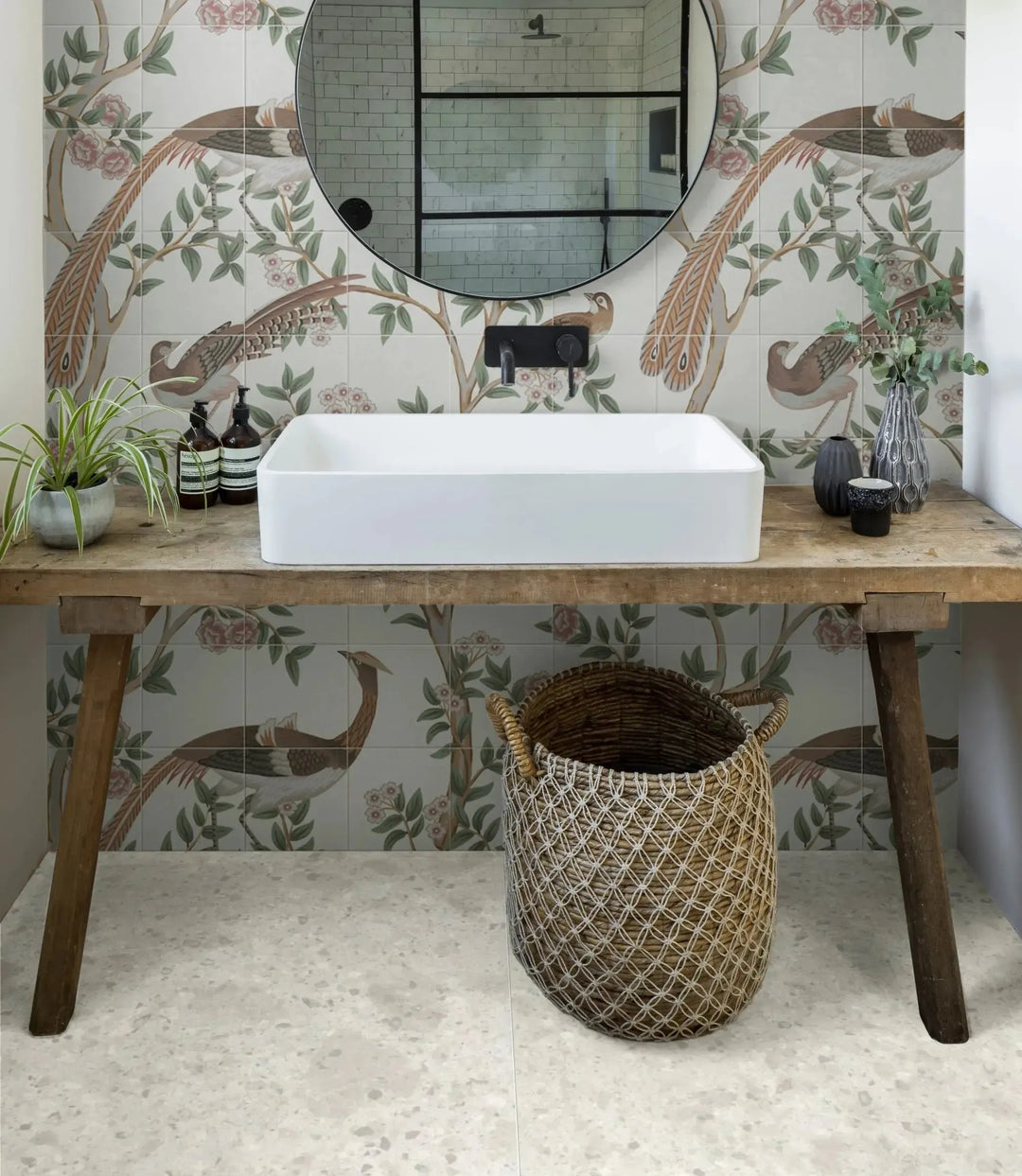 pastello terrazzo off white 60cm x 60cm bathroom
