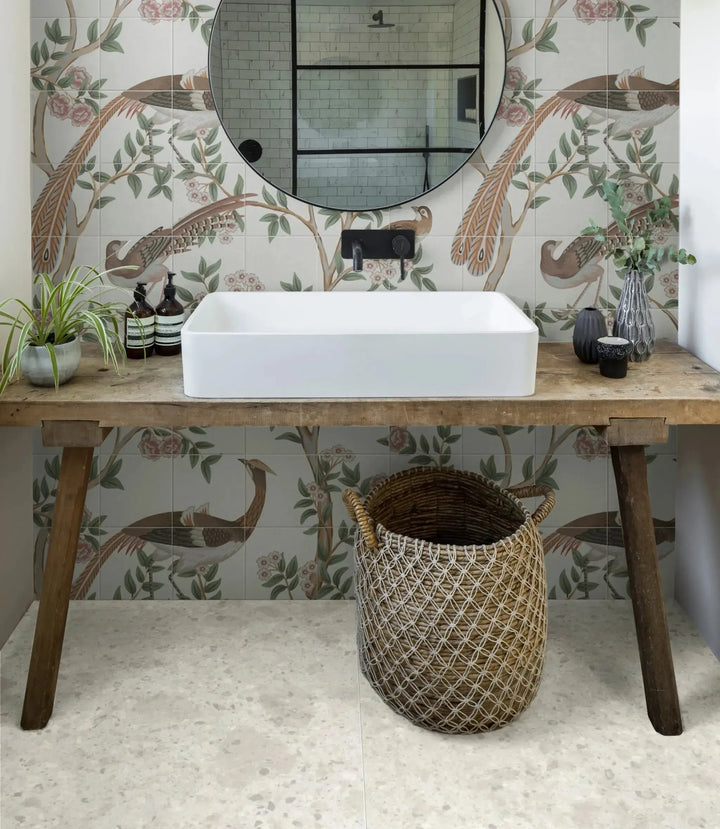 pastello terrazzo off white 60cm x 60cm bathroom
