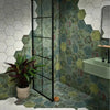 curated-monet-24-5cm-x-21-5cm | Curated Shadow White Hexagon 24cm X 21cm by Baked Tiles featured in a luxury bathroom