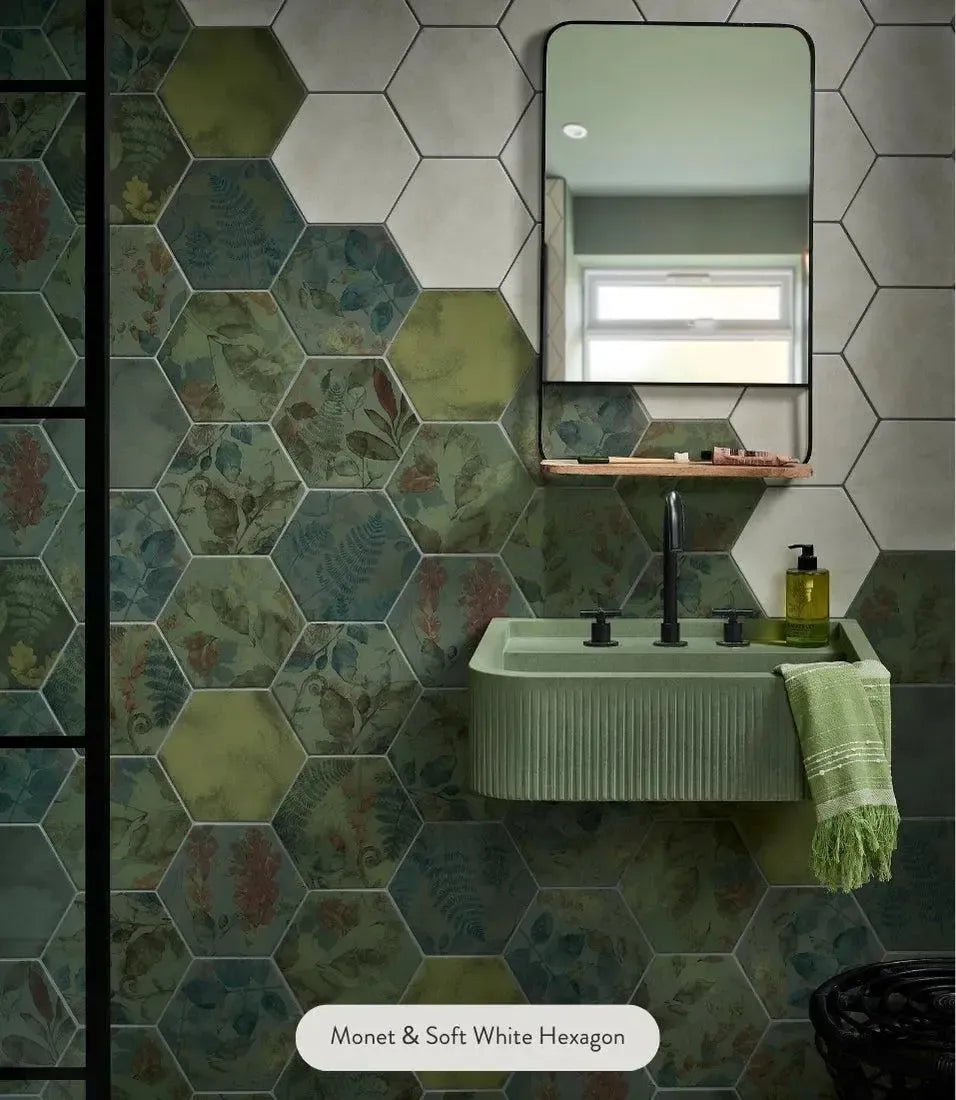 Curated Soft White Hexagon 24.5cm x 21.5cm