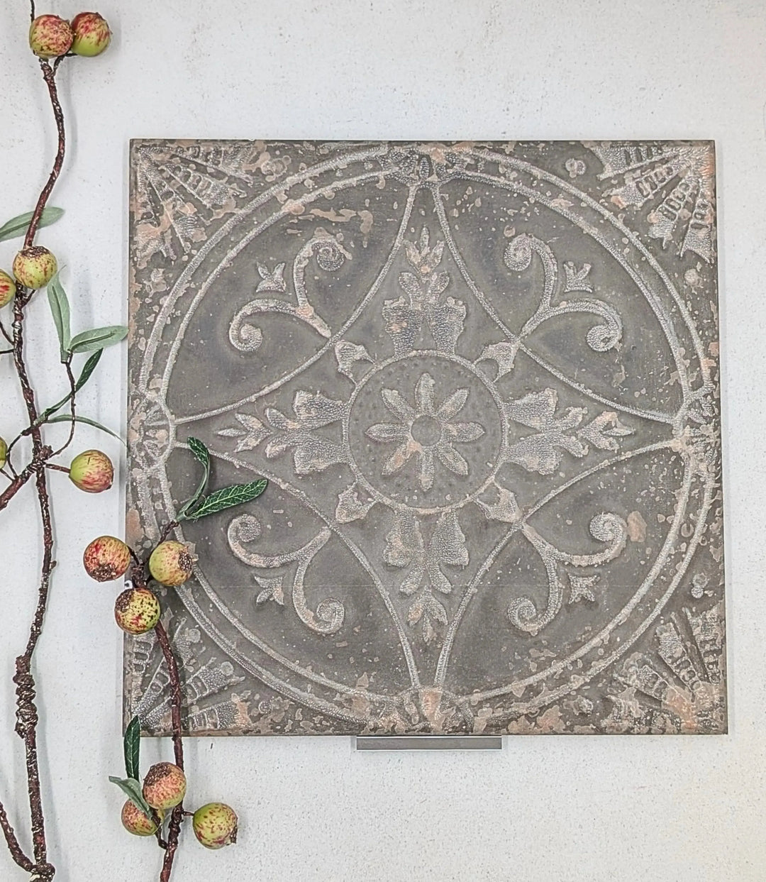 tin tile dark 33 cm x 33 cm baked tiles