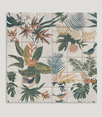 tropical stone mural 20cm x 20cm out