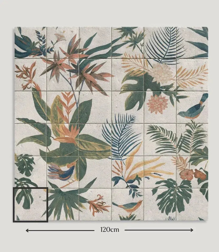 Tropical Stone Mural 20cm x 20cm - Out