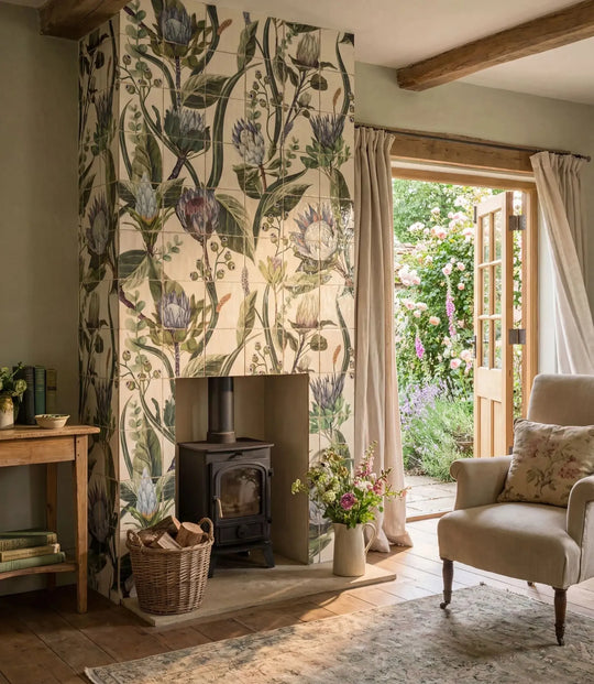 Tuscany Botanical Mural 20cm x 20cm