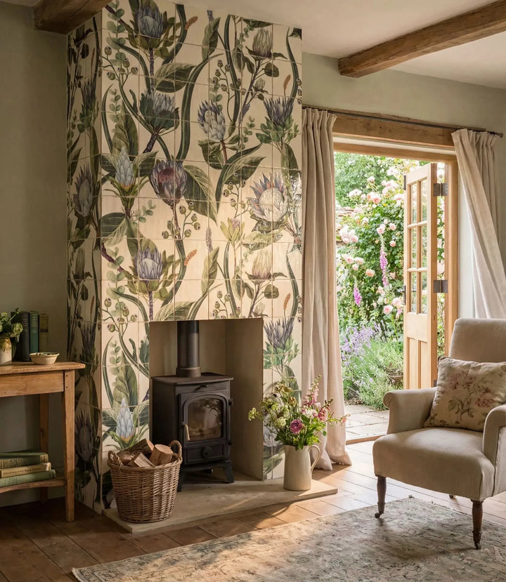 Tuscany Botanical Mural 20cm x 20cm