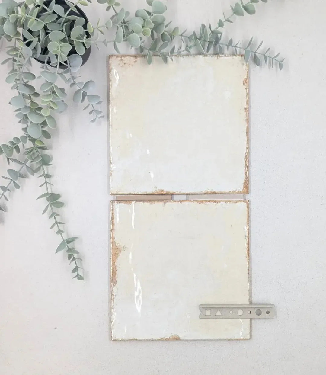 Rustic White Wall Tile | Tuscany Square White Wall Tile – Baked Tiles