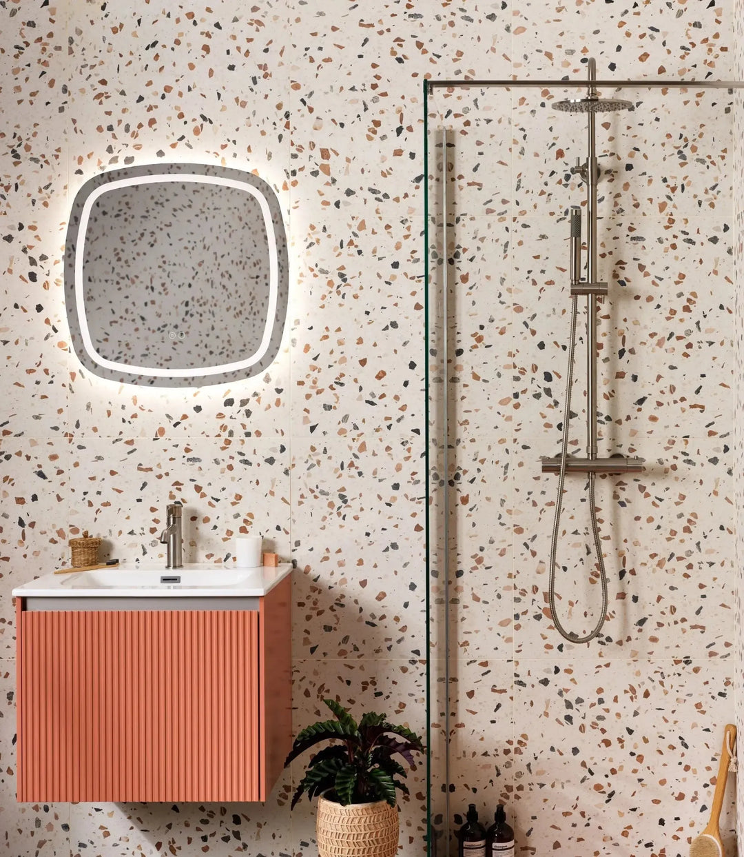 venetica terrazzo cognac 60cm x 60cm credit tissino bathroom products