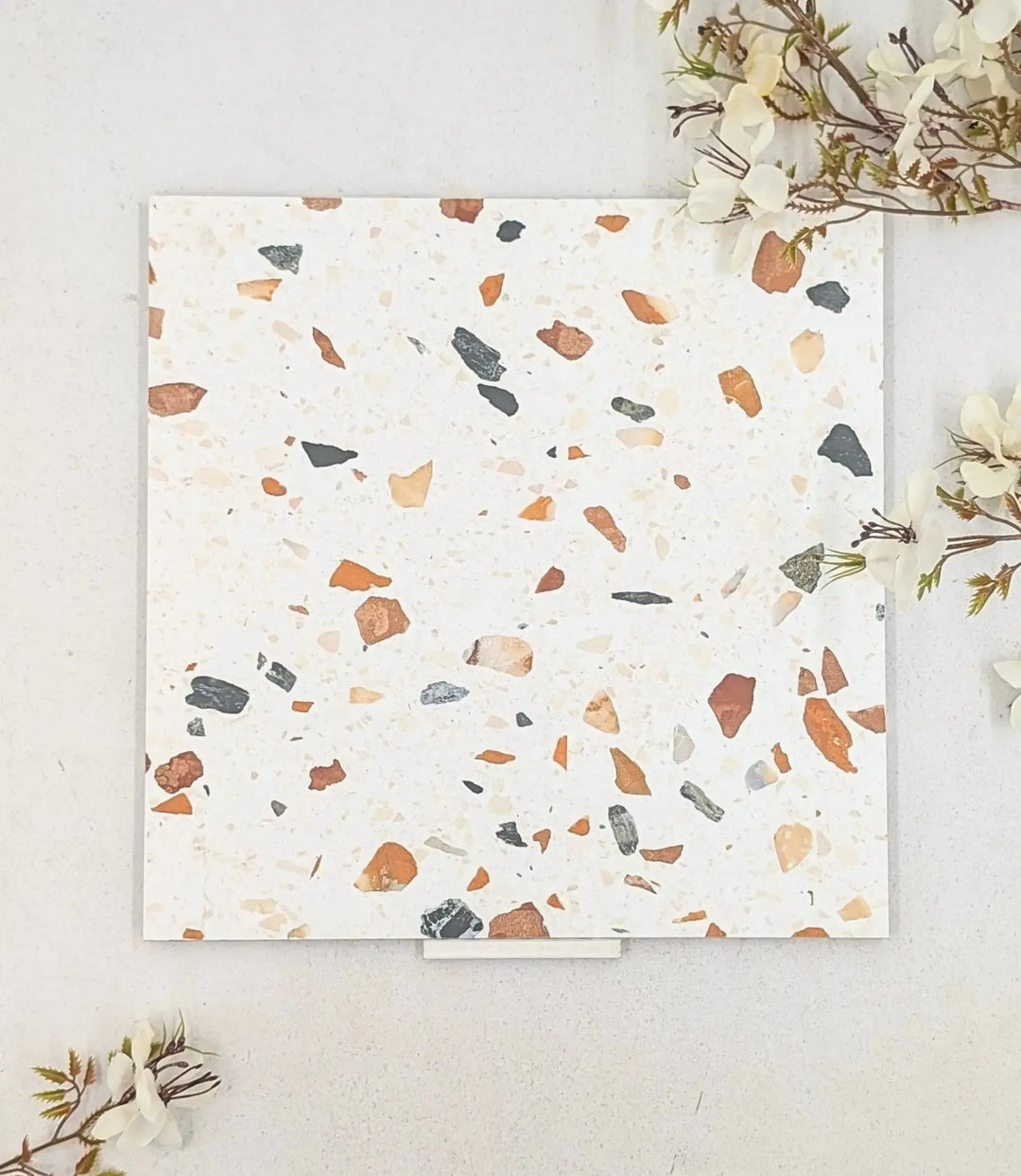 venetica terrazzo cognac 60cm x 60cm baked tiles