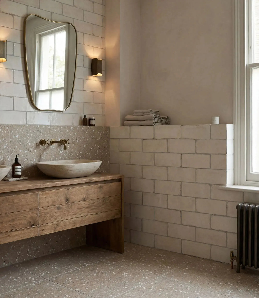 venetica terrazzo taupe 60cm x 60cm wall tile