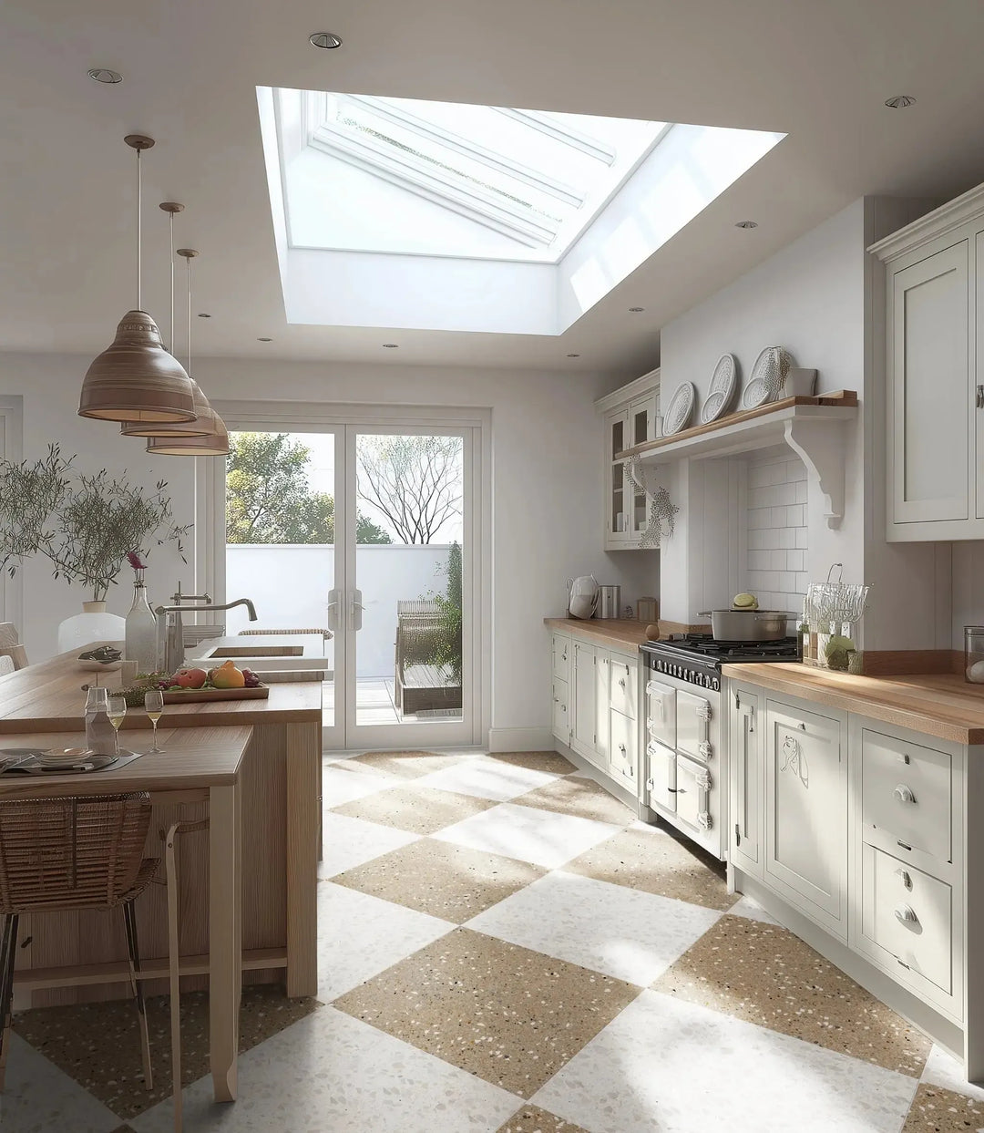 venetica terrazzo taupe 60cm x 60cm baked tiles