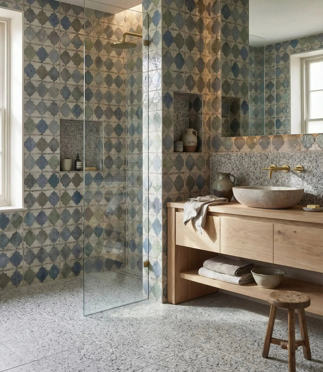 venetica terrazzo vert 60cm x 60cm wall tile