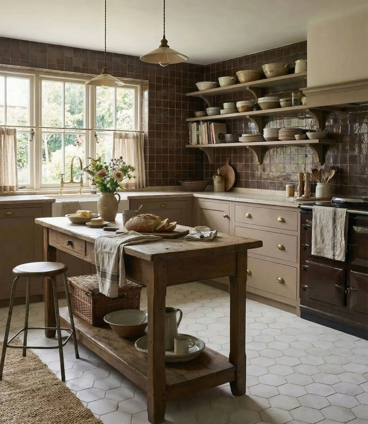 zellige muse mocha 10 x 10cm floor tiles