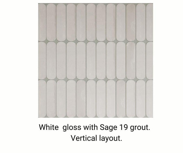 Chloe Lozenge White Gloss 7.5cm x 30cm