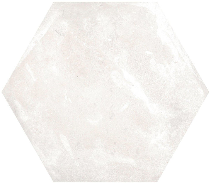 Country Hexagon White Terracotta 14 x 16cm