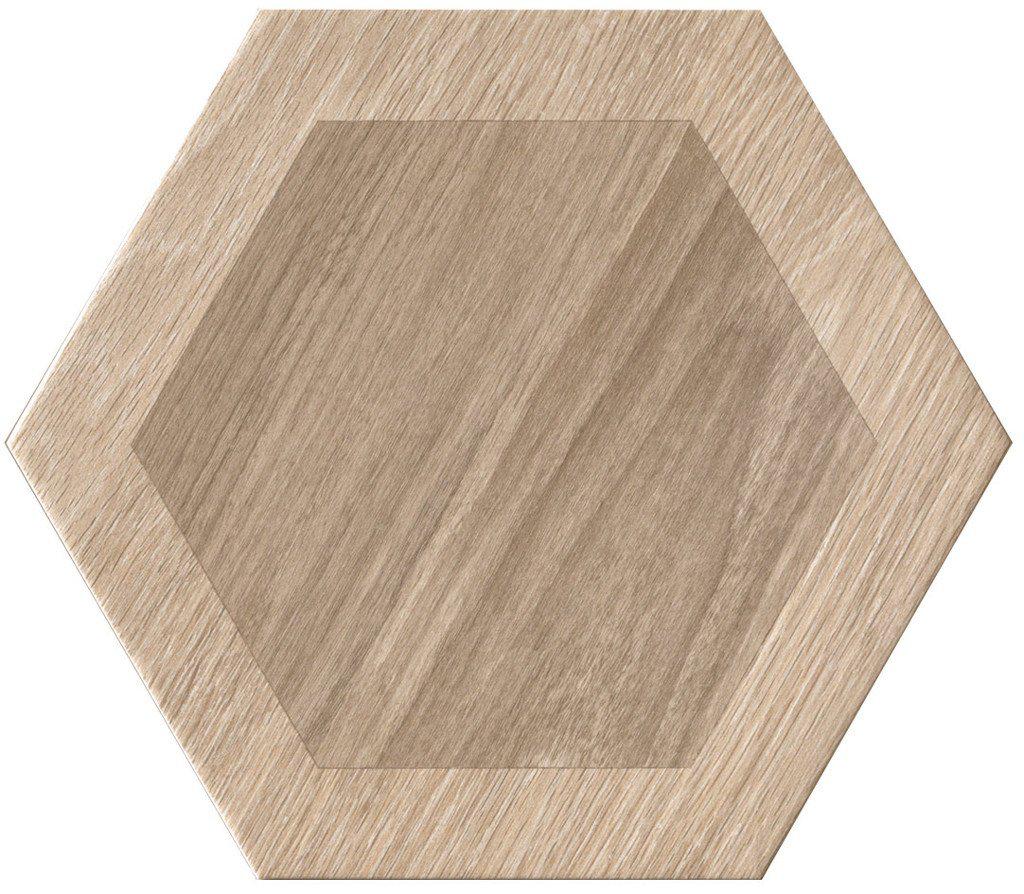 Hexagon Wood Retro Décor Nut 24cm x 27.7cm