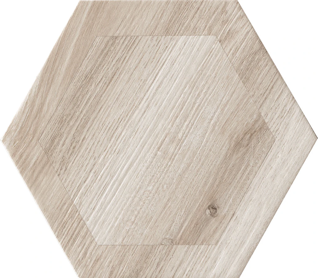 Hexagon Wood Retro Décor White 24cm x 27.7cm