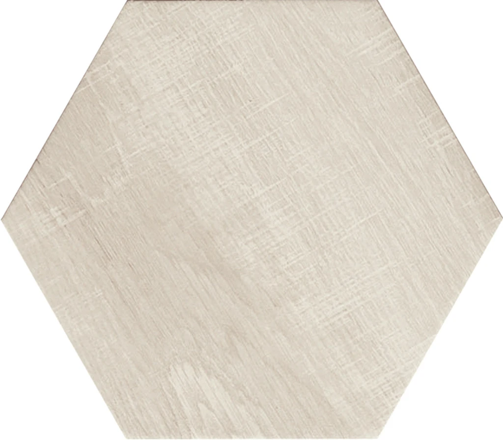 Hexagon Wood White 24cm x 27.7cm