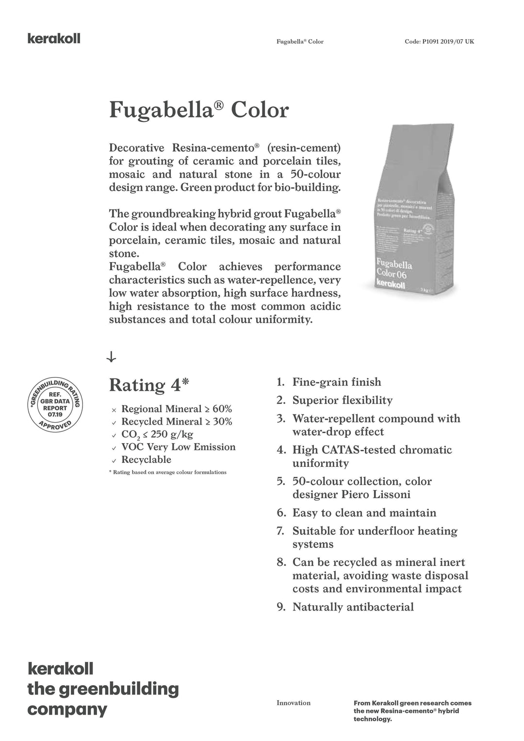Kerakoll Fugabella Color Grout 22 Alabaster 3Kg